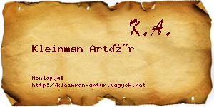 Kleinman Artúr névjegykártya